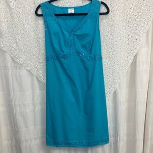 Motherhood Maternity Blue Sun Dress with Scoop Neckline